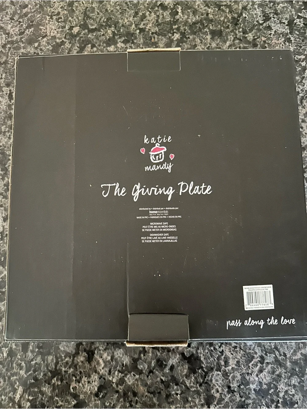 Giving Plate - Katie and Mandy White Serving Plate with Black Script and Accents
